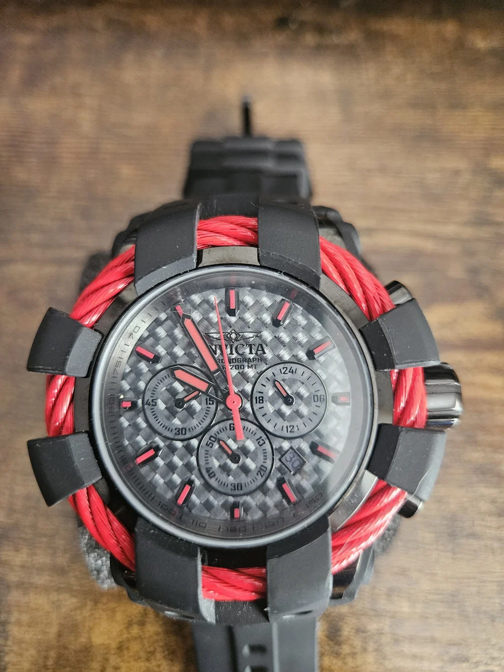 Invicta Chronograph Sport Watch - Black & Red